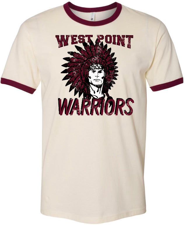 West Point Warriors Vintage Ringer T-Shirt| Nomadic Threads™️